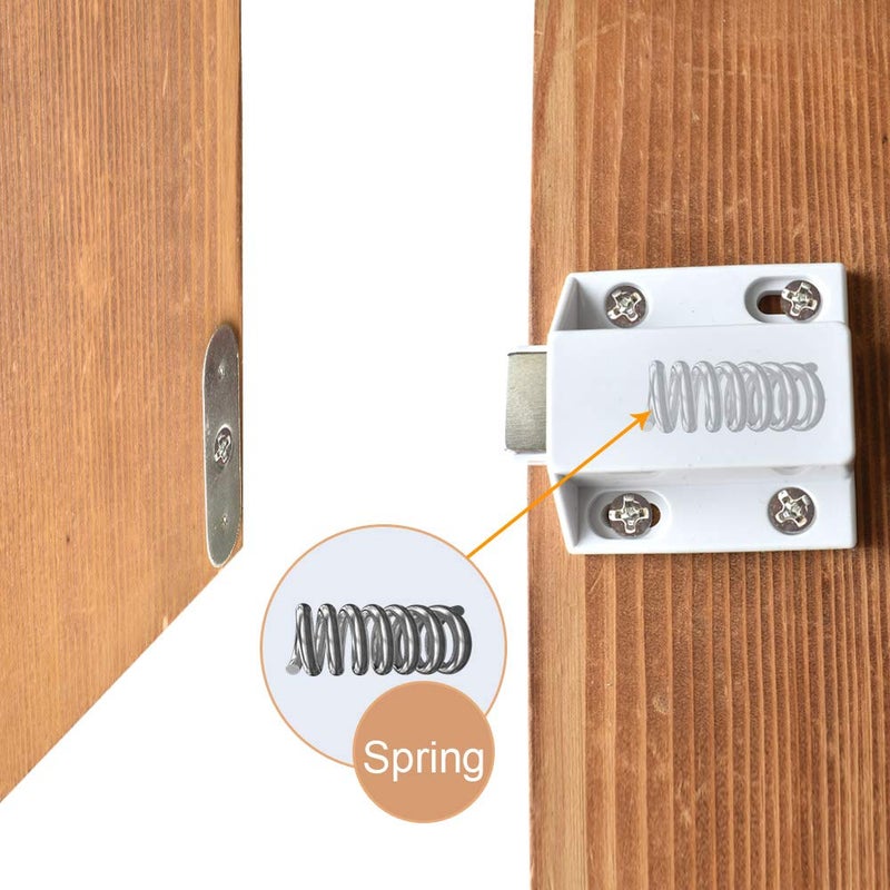 Renashed 10 Pack Magnetic Push Latch Catch Push to Open Latch Pressure Touch Release Cabinet Catch for Doors Drawers Release Latch Kitchen Drawer Push Catch Pop Out Latch (White) - Image 3